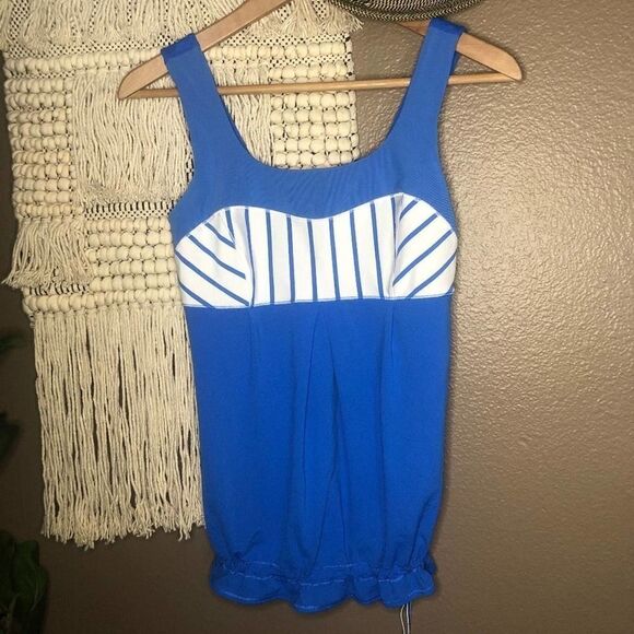 Lululemon Elevate Blue Striped Tank Top - Picture 2 of 7